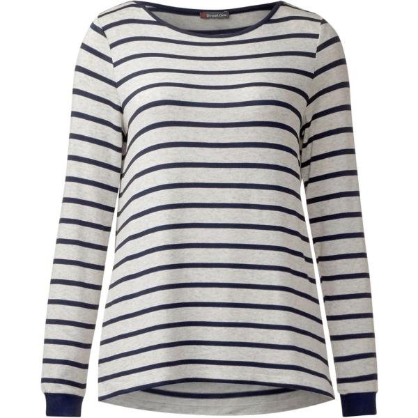 T-shirt melange a maniche lunghe multicolore e bianco Street One multicolore a righe