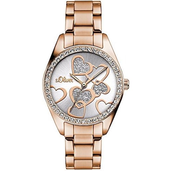 Orologio con cinturino in oro rosa argento S.Oliver grigio