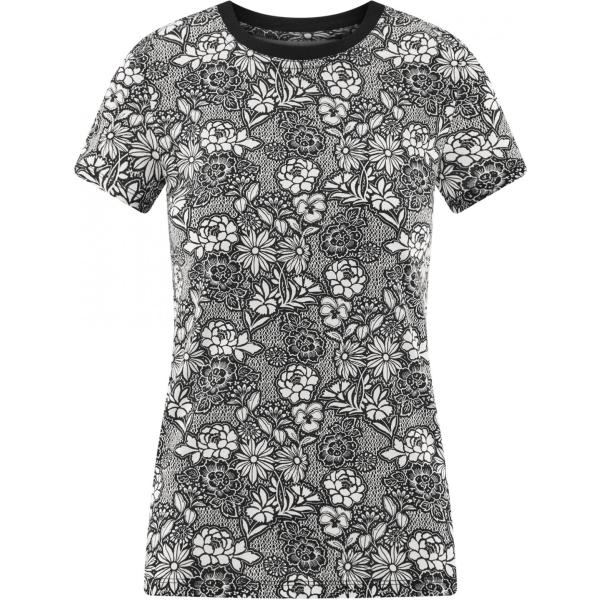 T-shirt con stampa e scollo aderente nero Oodji Ultra nero con stampe