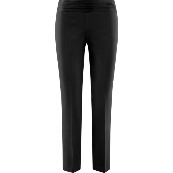 Pantalone taglio dritto con zip aderente nero Oodji Ultra nero