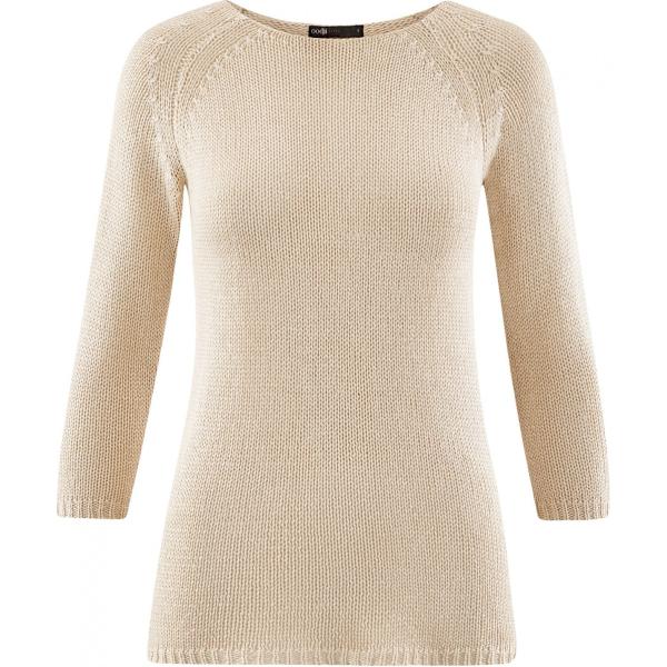 Maglione girocollo aderente beige Oodji Ultra