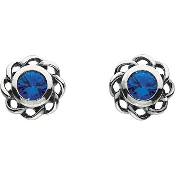 Orecchini a perno farfallina effetto lucido in sterling 925 blu e argento Heritage blu
