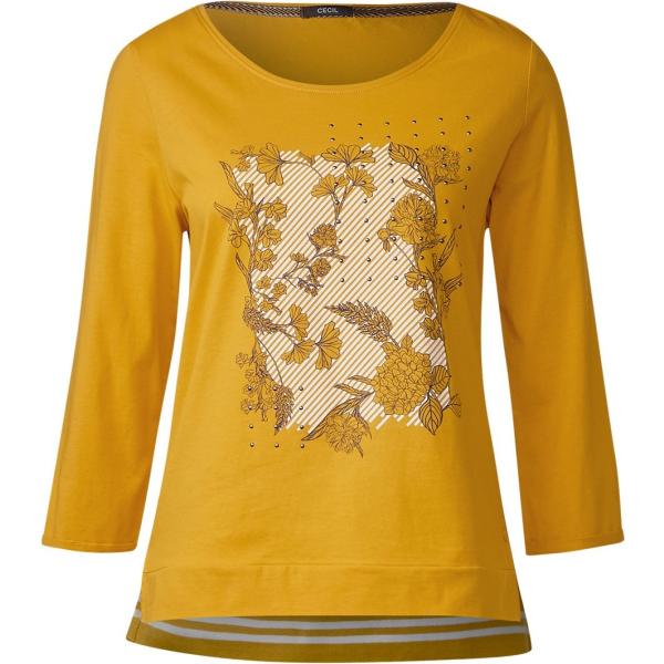 T-shirt a maniche lunghe giallo e oro Cecil giallo
