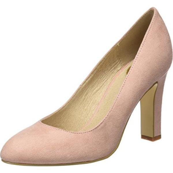 Scarpe con tacco effetto scamosciato beige e rosa Buffalo