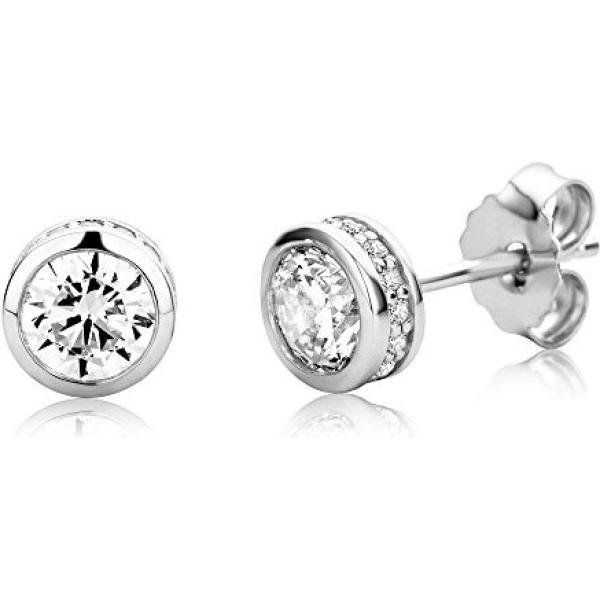 Orecchini con zirconia in sterling 925 argento Miore grigio