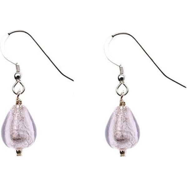Orecchini pendenti in con murano argento e rosa Amanti Venezia rosa