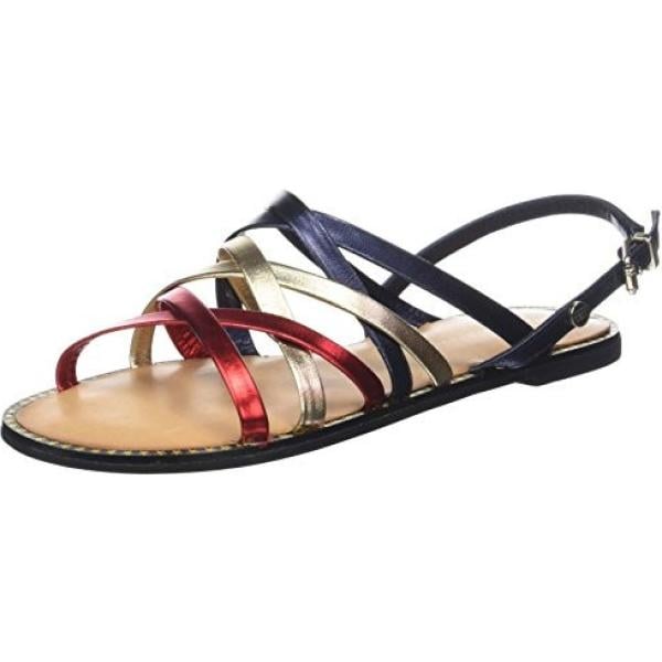 Sandali con cinturino effetto metallizzato in pelle Tommy Hilfiger