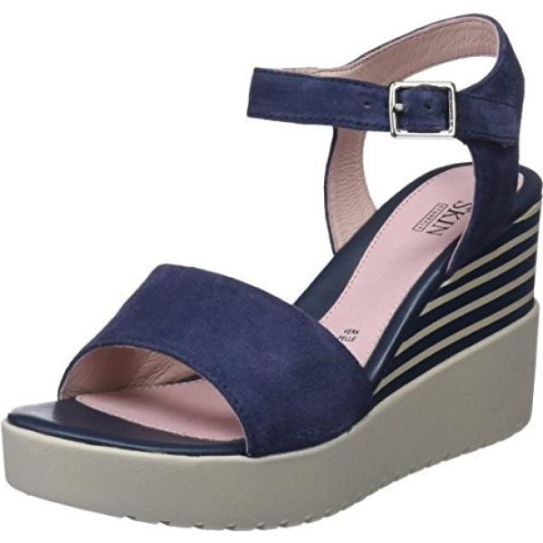 Sandali, sabot, mules e ciabattine trendy con plateau in denim blu scuro Stonefly blu