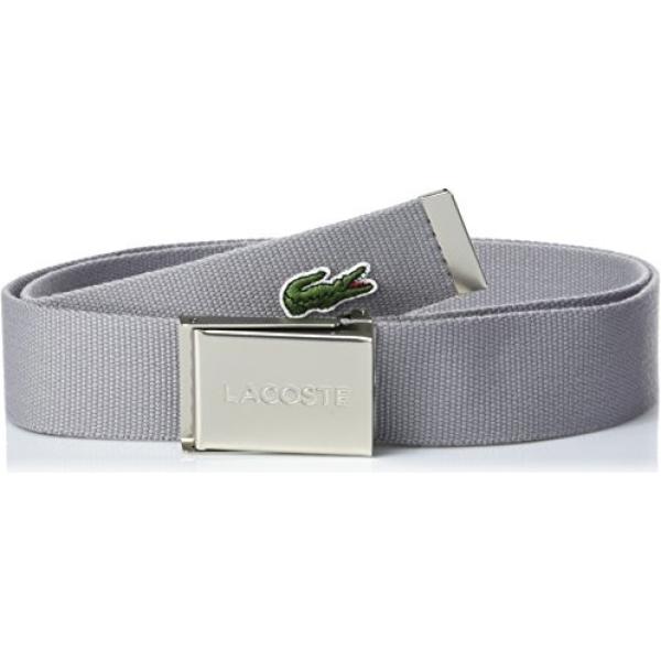Cintura con fibbia forma intrecciata grigio e verde Lacoste grigio