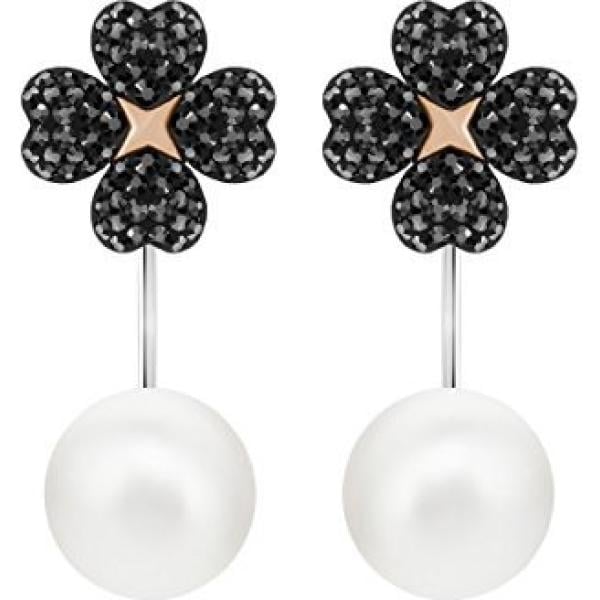 Orecchini Swarovski nero a fiori