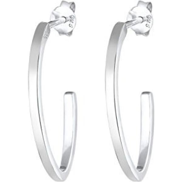 Orecchini forma ovale effetto lucido argento Elli grigio