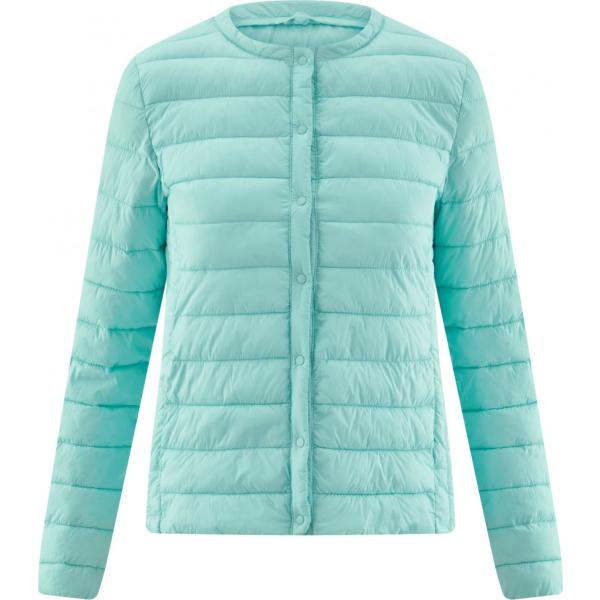 Giubbotto con scollo aderente turchese Oodji Ultra blu