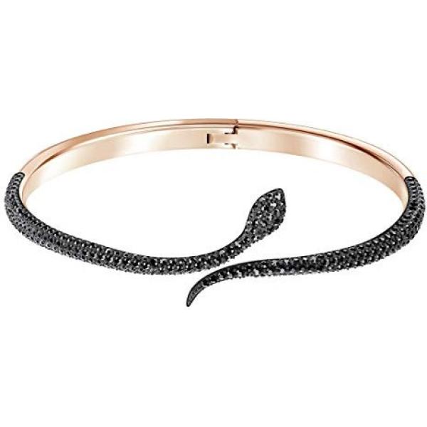Bracciale in oro rosa rigido nero Swarovski nero serpente