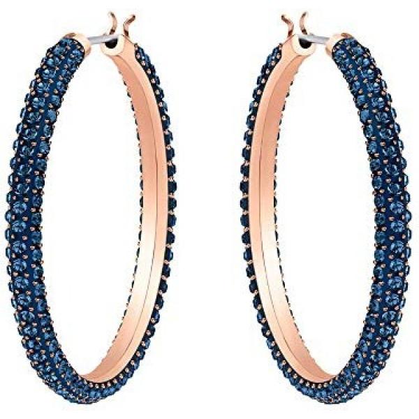 Orecchini in oro rosa blu Swarovski blu