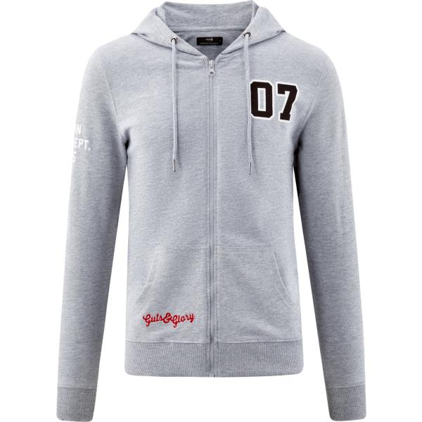 felpe con cappuccio Oodji Ultra grigio con stampe