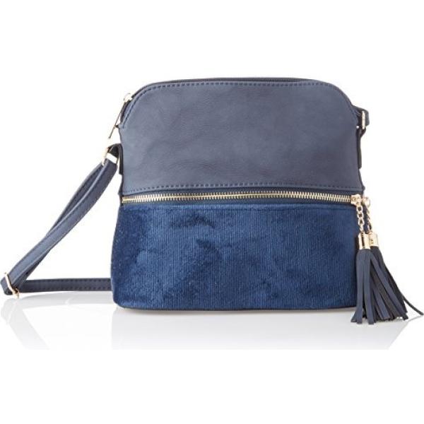 Borsa a tracolla con zip e nappine navy SwankySwans blu