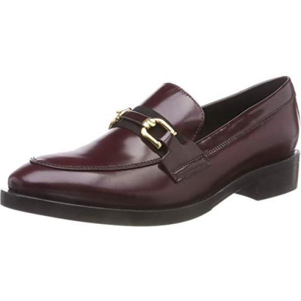 Mocassini brogue contrasto rosso e oro Geox rosso