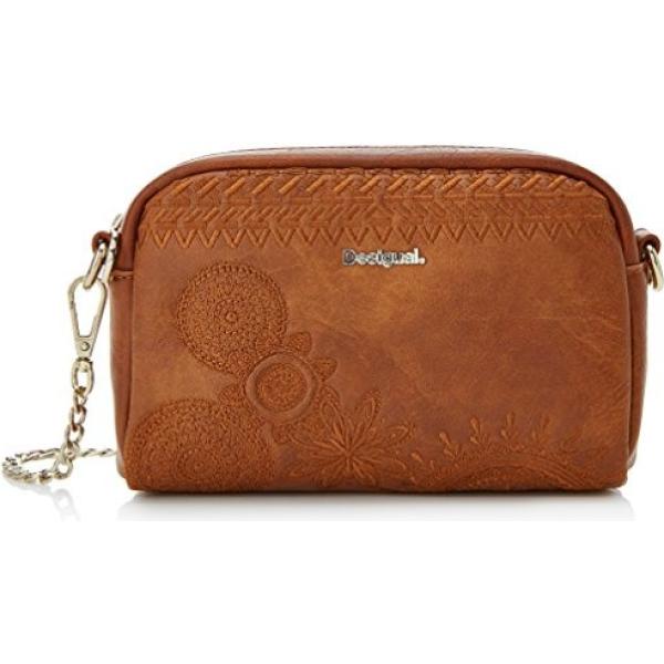 Borsa a mano in pelle sintetica marrone Desigual marrone