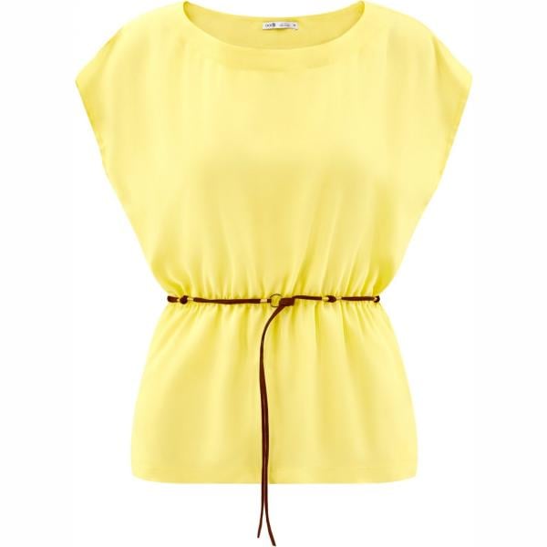 camicie a manica corta Oodji Ultra giallo