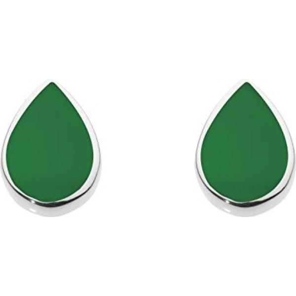 Orecchini a perno con pietra farfallina effetto lucido argento e verde Dew verde