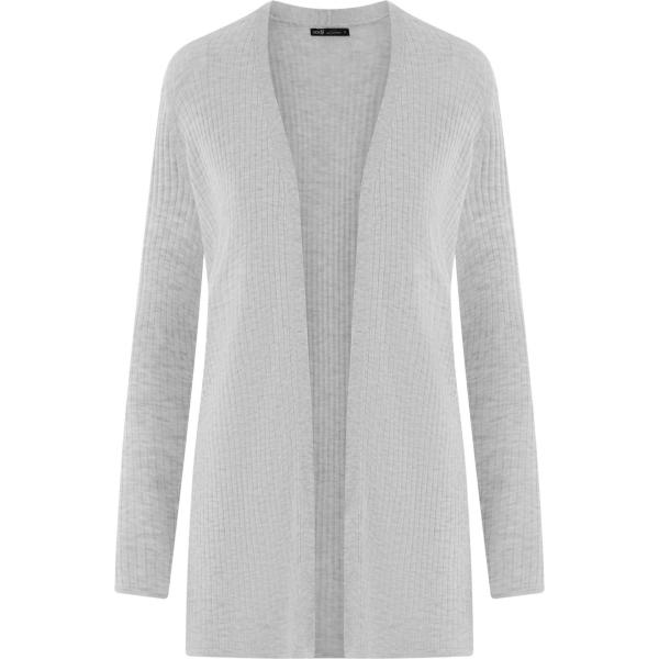 Cardigan spacchi laterali collo aperto grigio Oodji Ultra grigio
