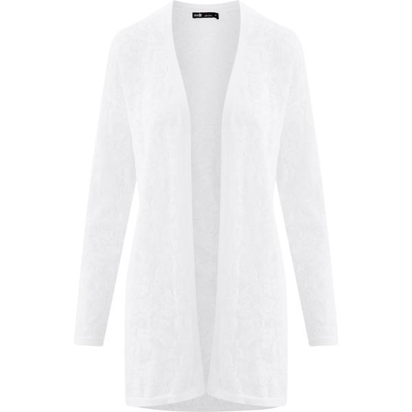 Cardigan traforato collo aperto aderente bianco Oodji Ultra bianco
