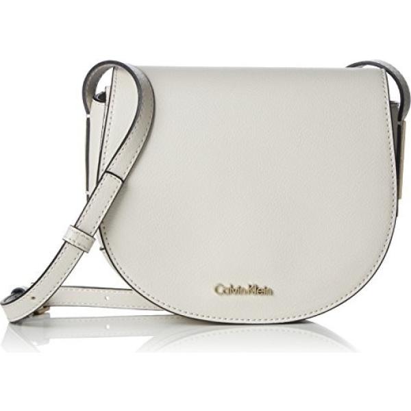 Borsa a tracolla in ecopelle bianco e grigio Calvin Klein bianco