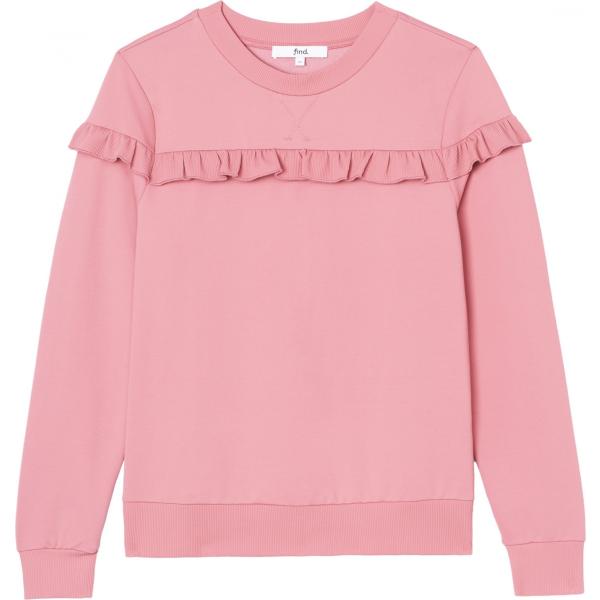 Felpa con ruches e scollo a maniche lunghe rosa Find. rosa