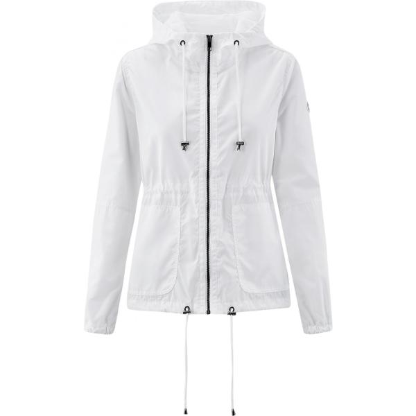 Giacca con cappuccio e coulisse aderente bianco Oodji Ultra bianco