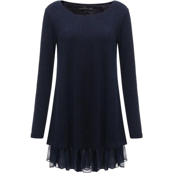 Maglione mini con pizzo chiffon Zanzea nero