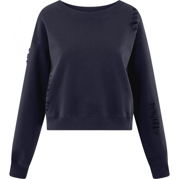 Felpa oversize effetto strappato con scollo aderente blu Oodji Ultra blu