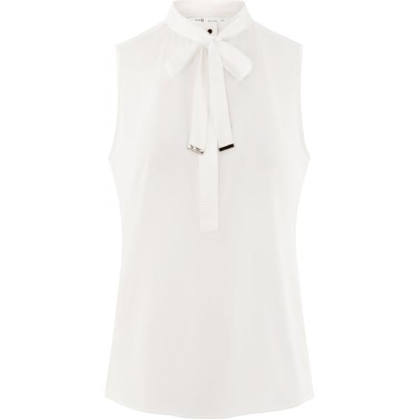 Top con volant bianco Oodji Collection bianco