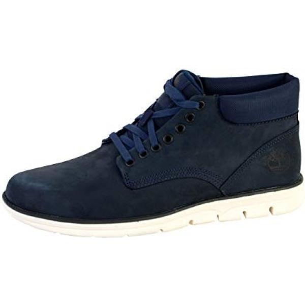 Stivali con lacci in pelle blu scuro e marrone Timberland blu