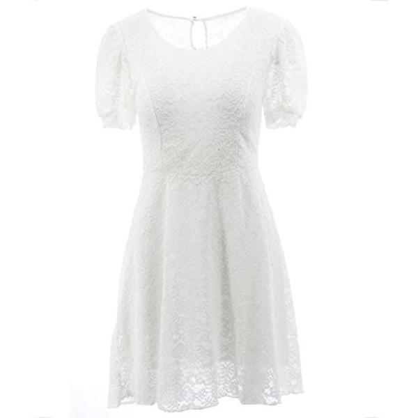 Vestito con pizzo fantasia floreale a maniche corte taglia unica bianco Netgozio bianco a fiori