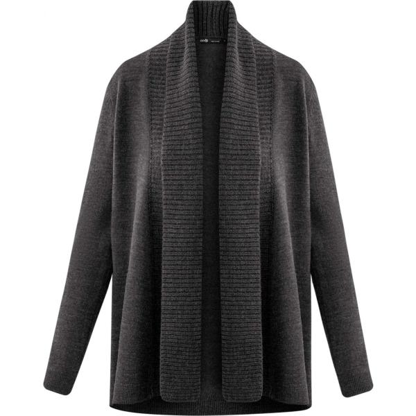 Cardigan a coste lavorato a maglia con polsini grigio Oodji Collection grigio