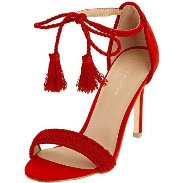 Scarpe col tacco open toe rosso New Look rosso