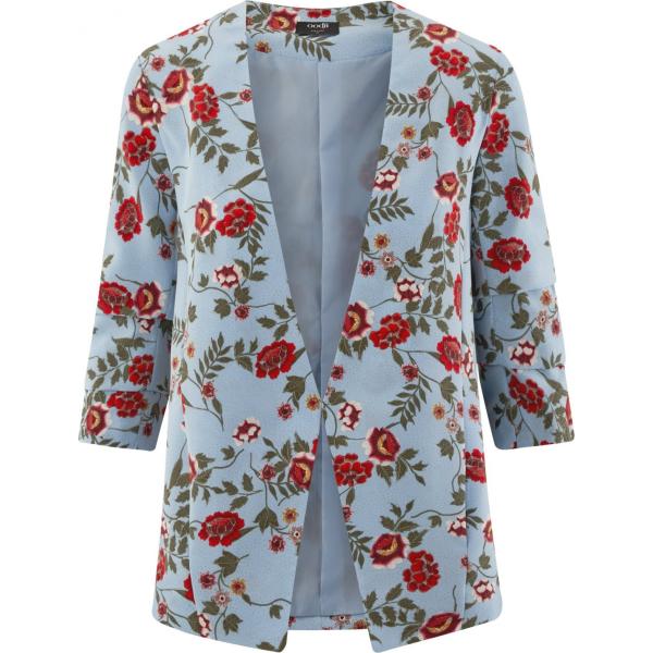 Blazer fantasia aderente blu Oodji Ultra blu a fiori