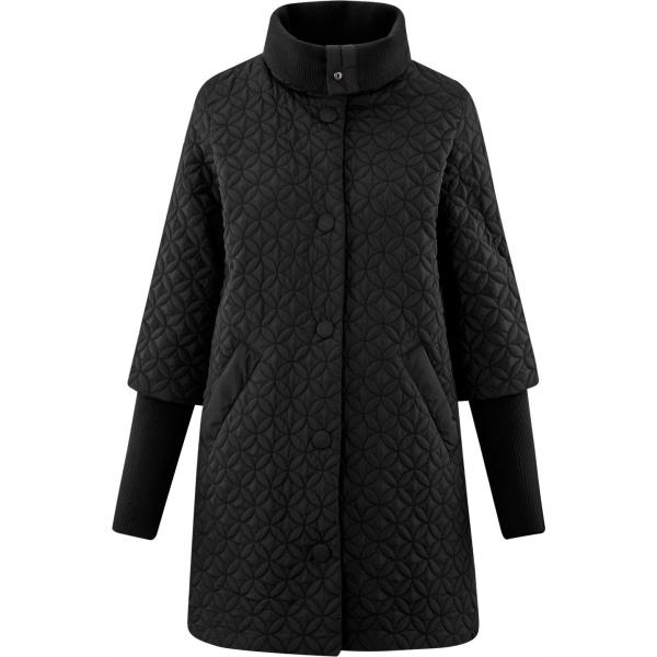 Cappotto collo alto con bottoni nero Oodji Collection nero