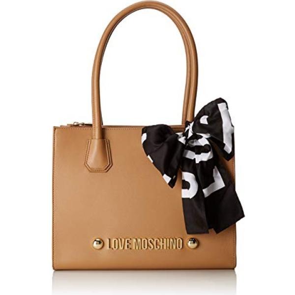 Borsa tote marrone e cammello Love Moschino marrone