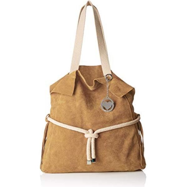 Shopping bag beige e grigio Chicca Borse