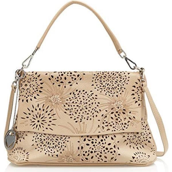 Shopping bag beige e grigio Chicca Borse