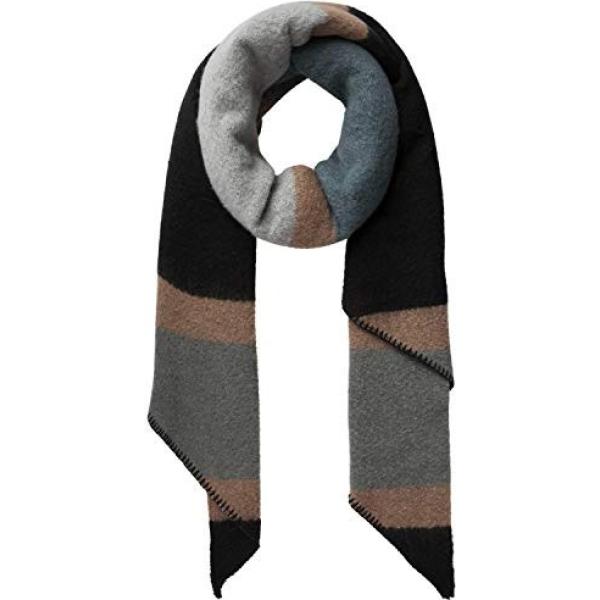 Sciarpa a righe taglia unica multicolore e grigio Pieces multicolore a righe