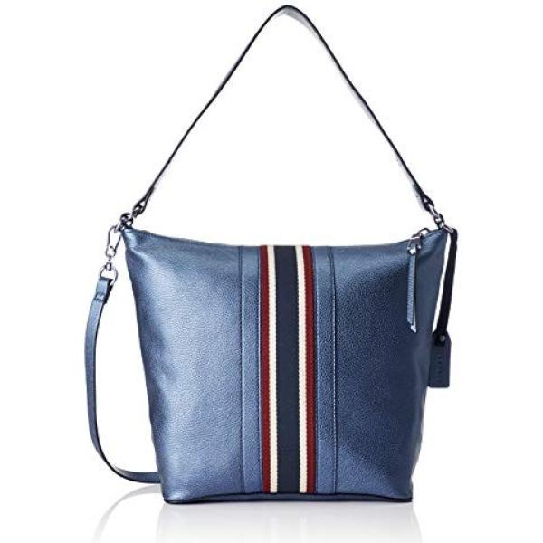Borsa a spalla con zip navy Esprit Accessoires blu