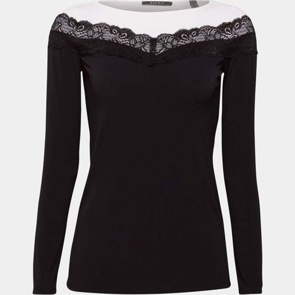 Maglia a maniche lunghe nero ESPRIT Collection nero