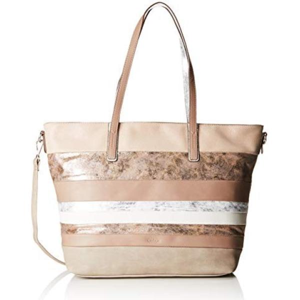 Borsa a spalla con zip grigio Gabor bianco