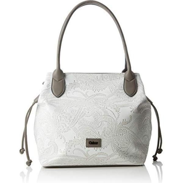 Borsa a spalla paisley con zip avorio e bianco Gabor bianco paisley