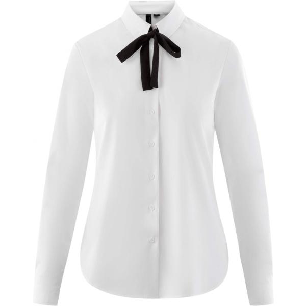 Camicia con laccetti aderente bianco Oodji Ultra bianco