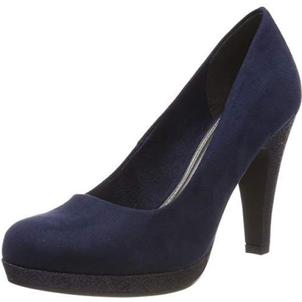 Scarpe col tacco con plateau navy Marco Tozzi blu