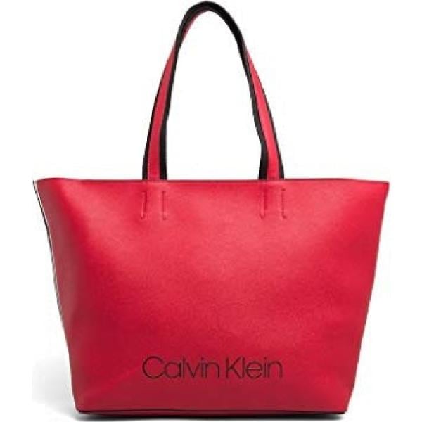 Shopping bag in ecopelle rosso Calvin Klein rosso