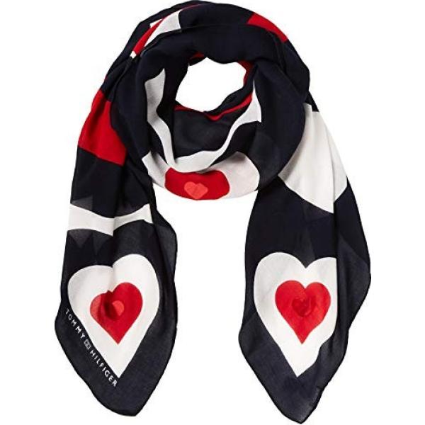 Foulard con cuore blu Tommy Hilfiger blu a quadri